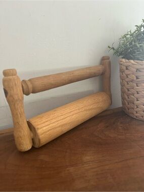 Vintage Handmade Pennsylvania Dutch Draal-the handle Wood Rolling Pin RARE